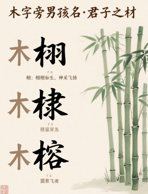 适合男孩起名带木字的字