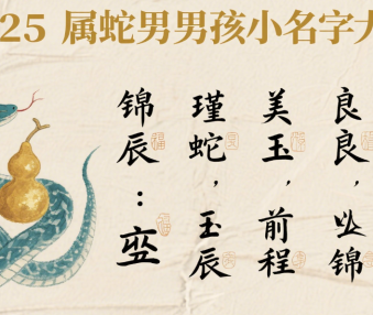 男孩小名字大全2025年属蛇取名